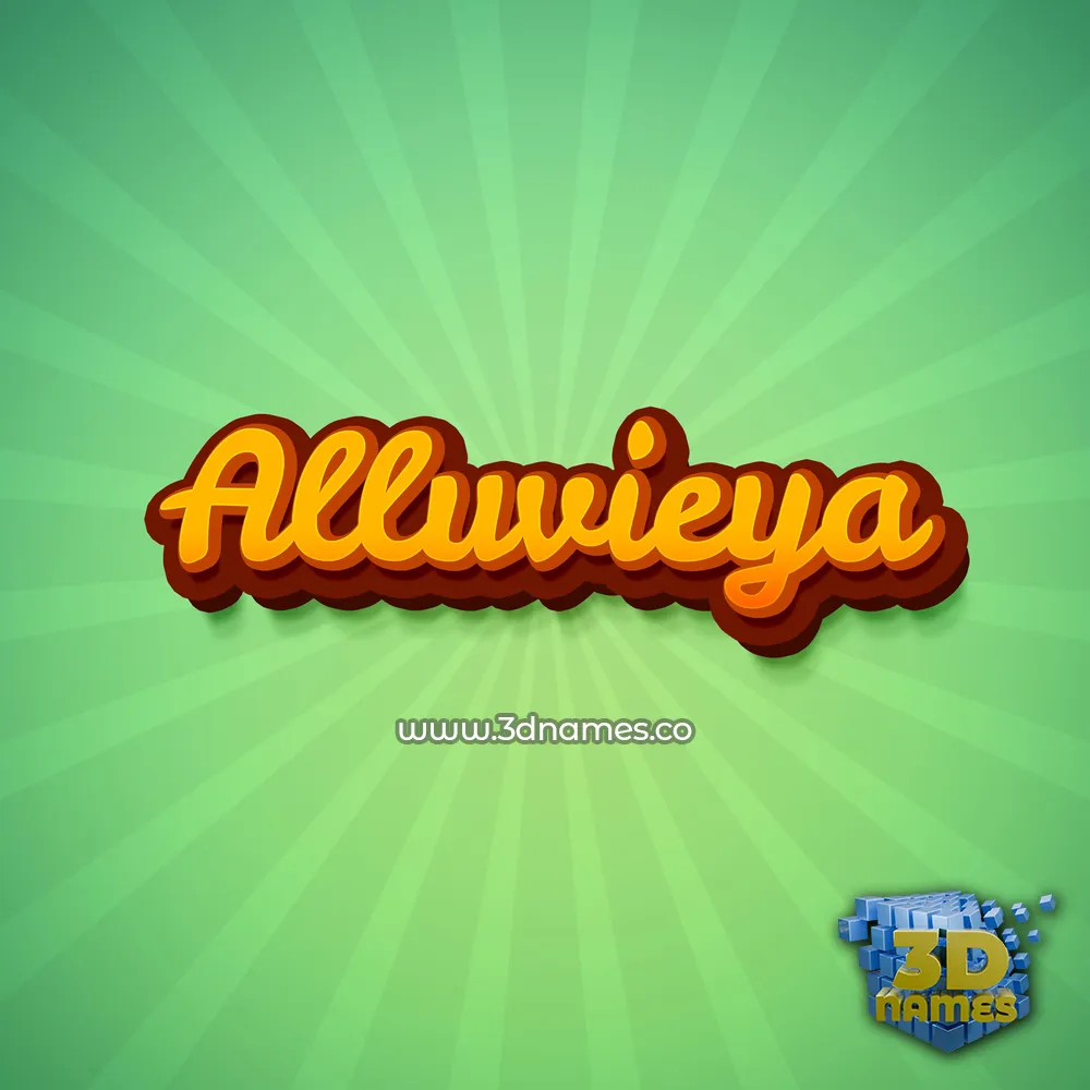 alluvieya in Green Rays style - 3D name wallpaper