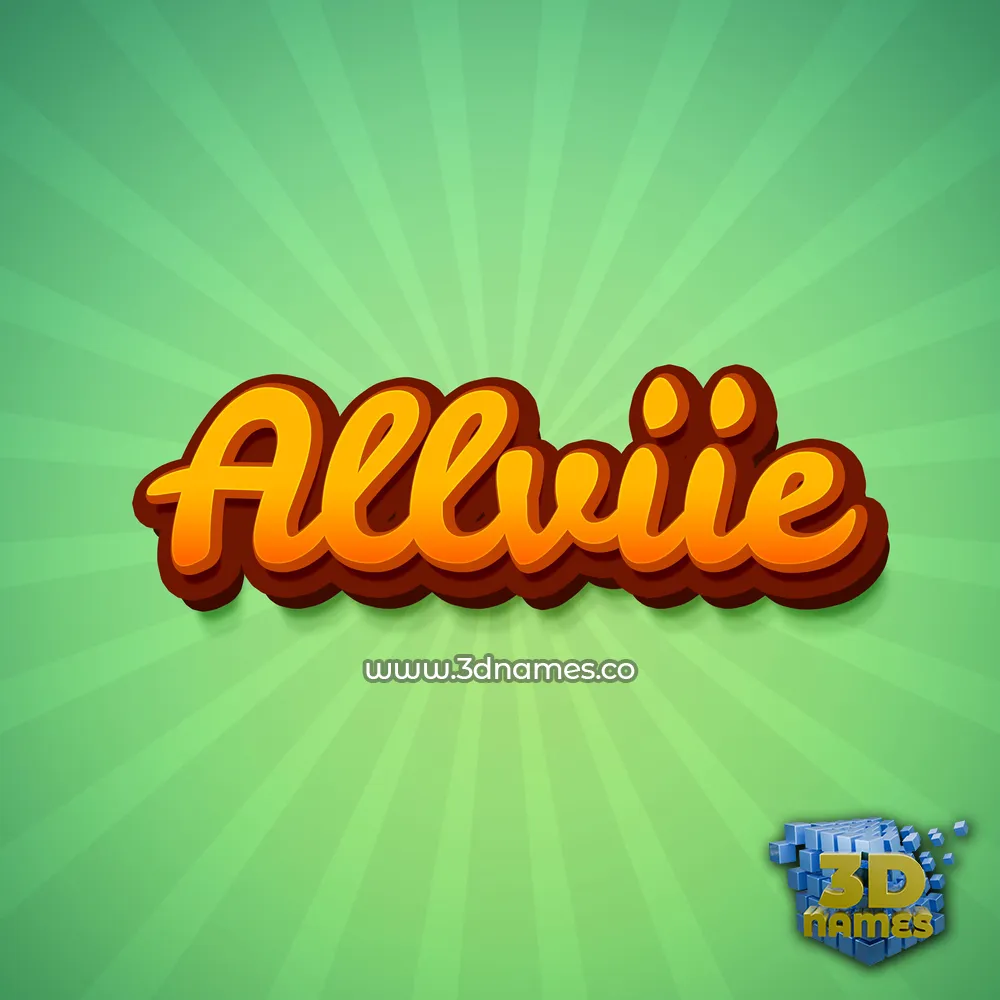 allviie in Green Rays style - 3D name wallpaper