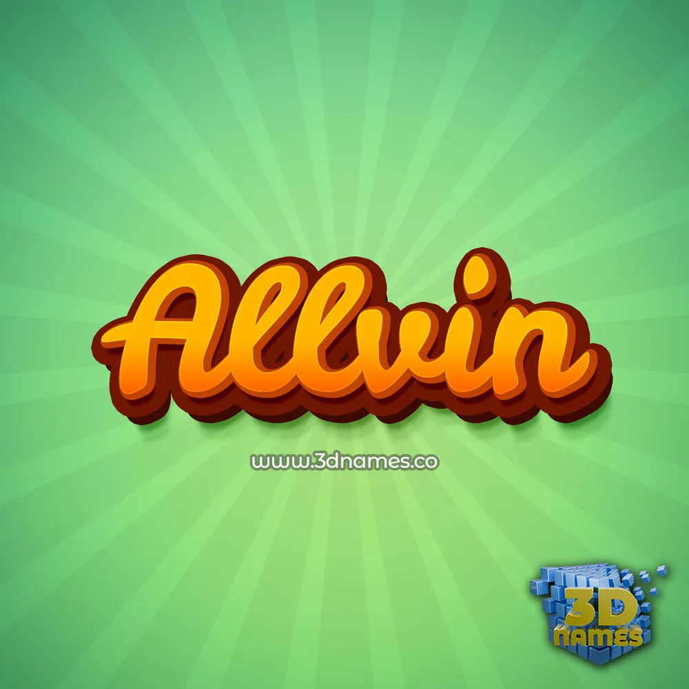allvin in Green Rays style - 3D name wallpaper