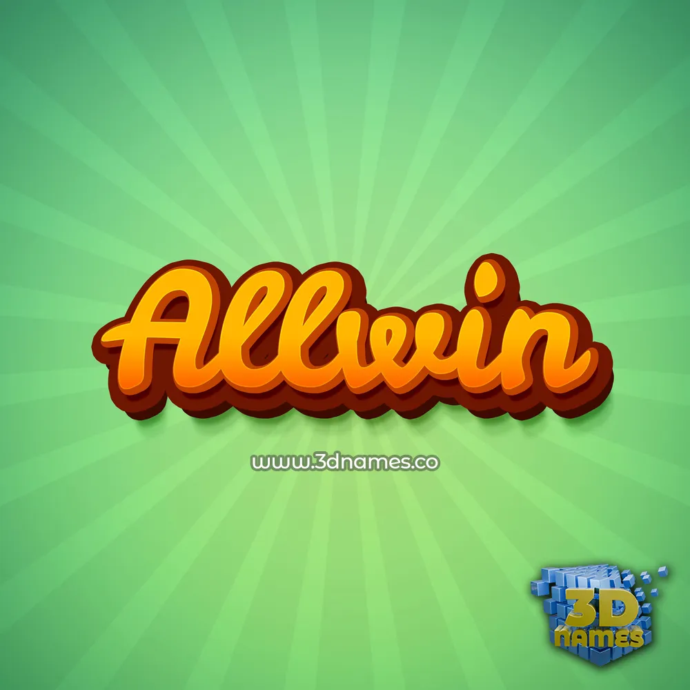 allwin in Green Rays style - 3D name wallpaper