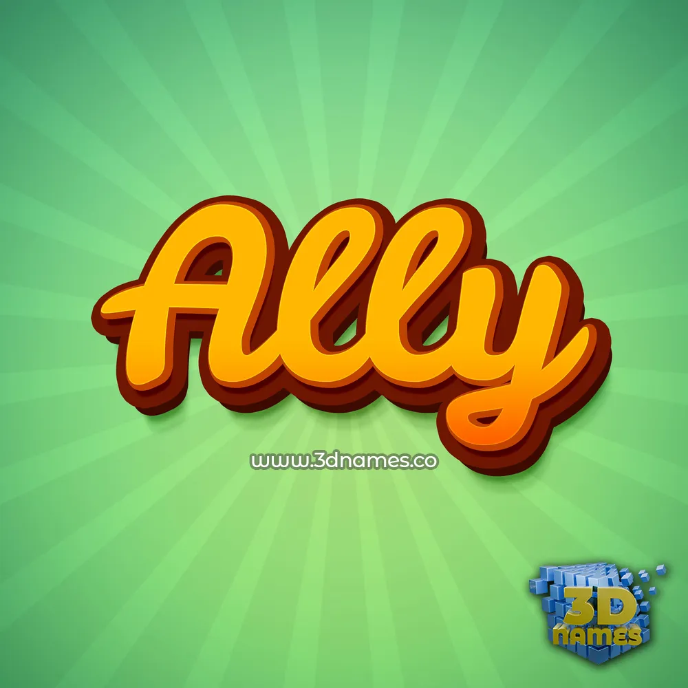 ally in Green Rays style - 3D name wallpaper