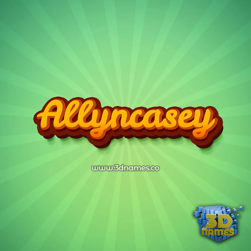 allyncasey in Green Rays style - 3D name wallpaper