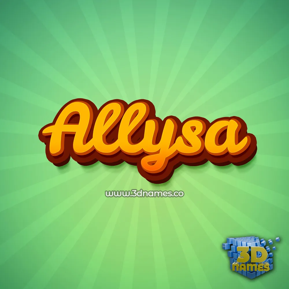 allysa in Green Rays style - 3D name wallpaper