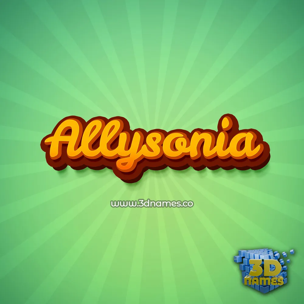 allysonia in Green Rays style - 3D name wallpaper