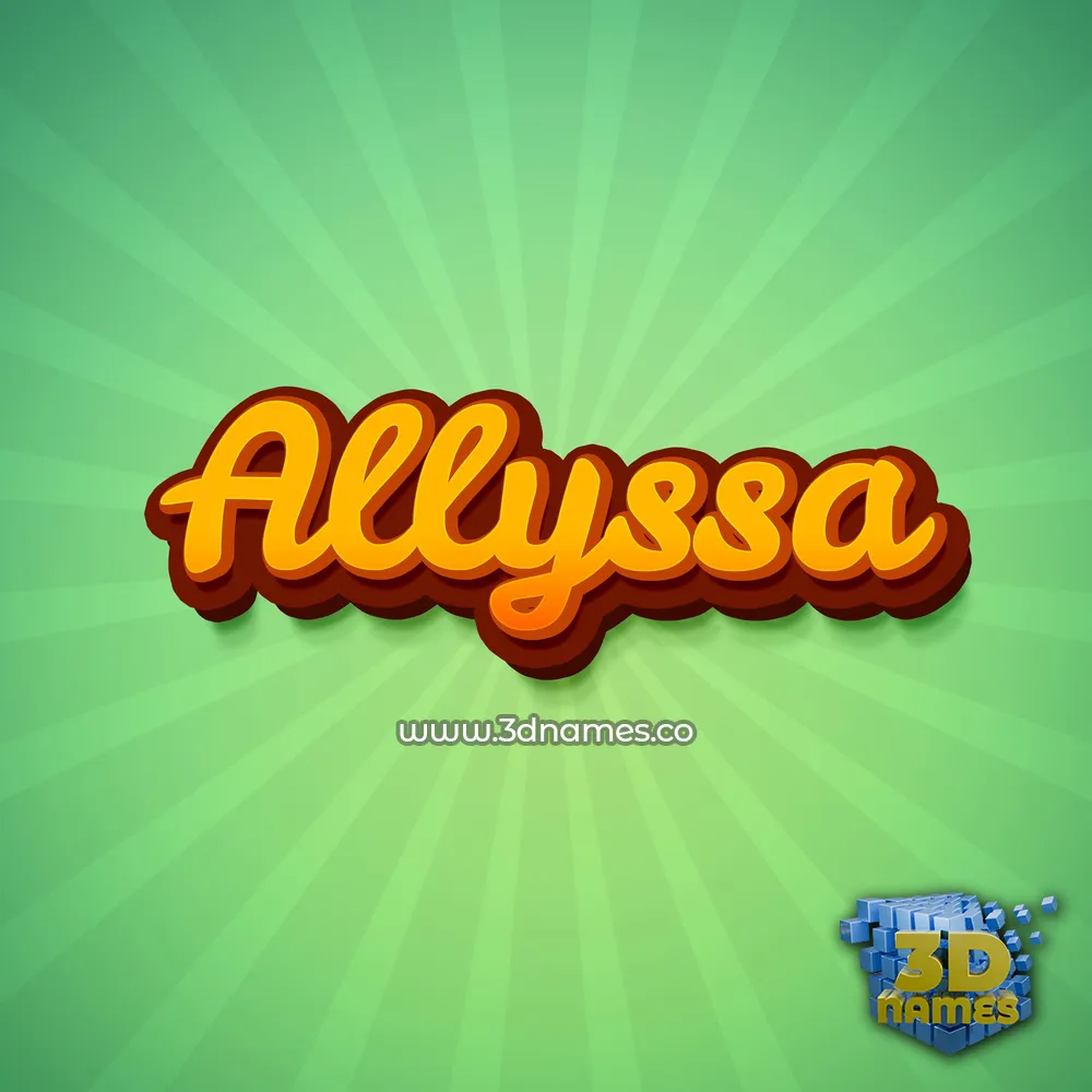 allyssa in Green Rays style - 3D name wallpaper