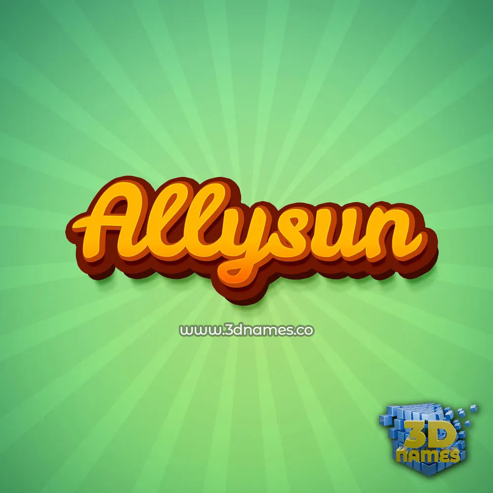 allysun in Green Rays style - 3D name wallpaper