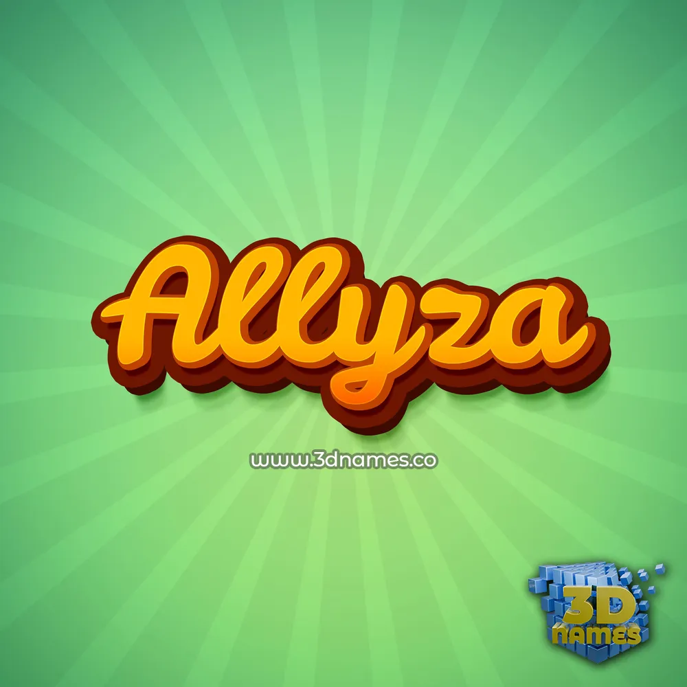 allyza in Green Rays style - 3D name wallpaper