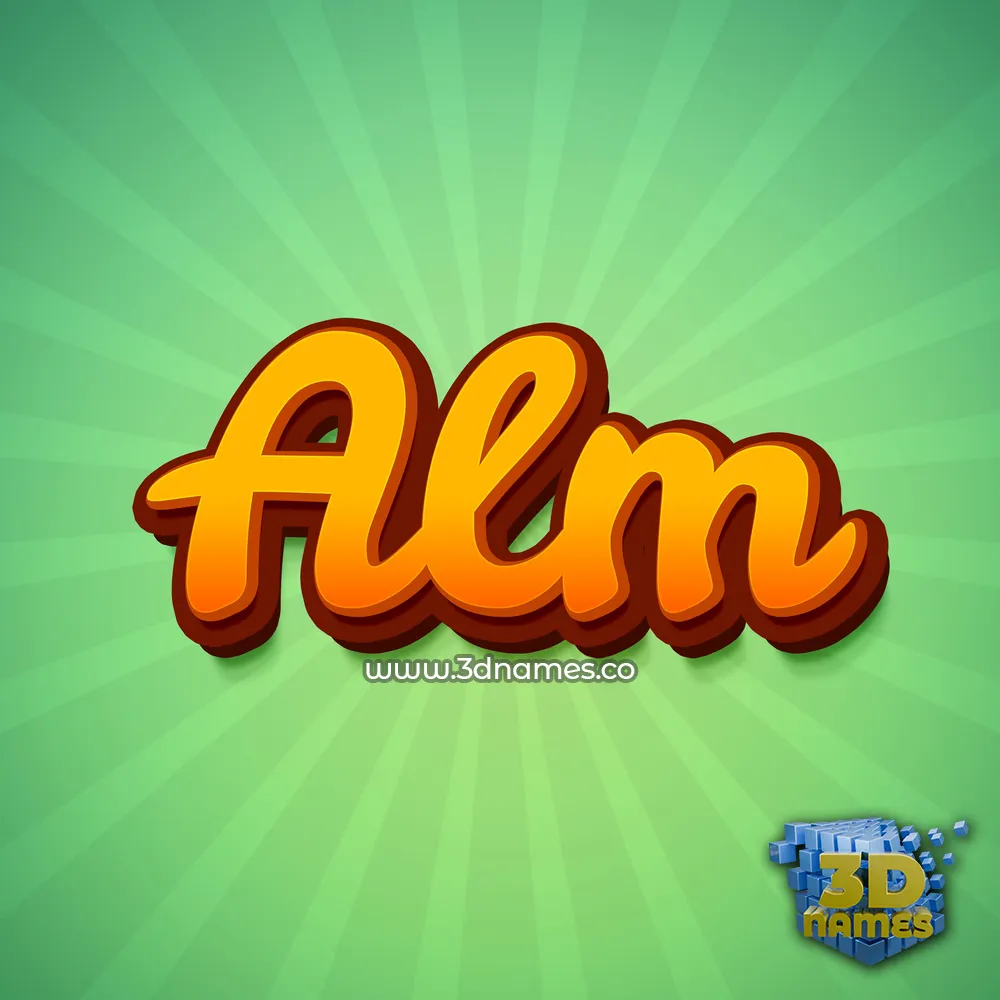 alm in Green Rays style - 3D name wallpaper