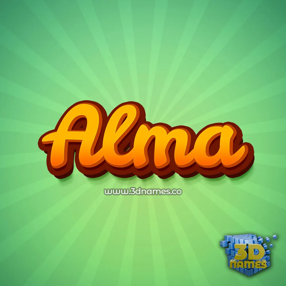 alma in Green Rays style - 3D name wallpaper