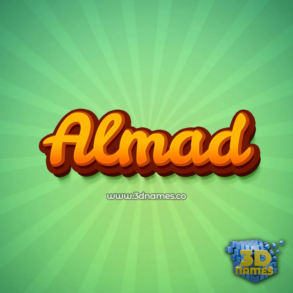 almad in Green Rays style - 3D name wallpaper