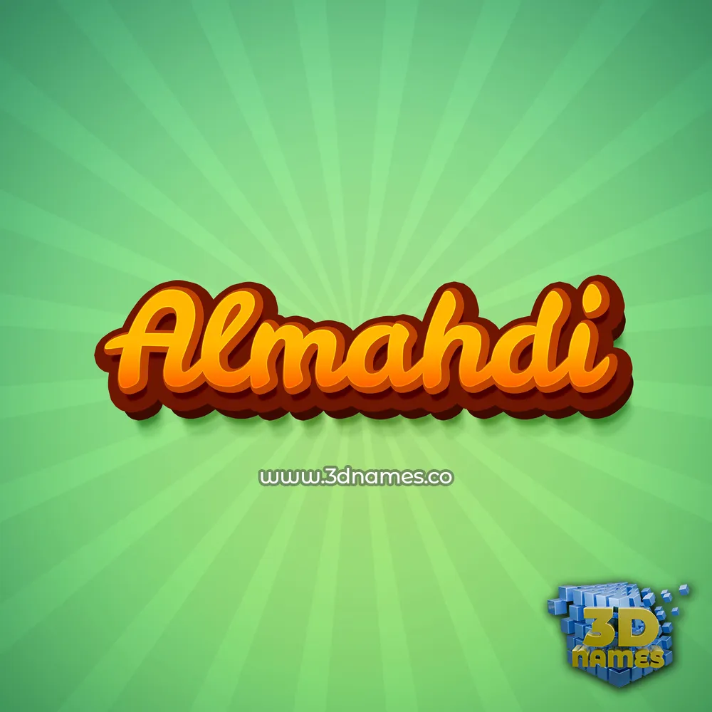 almahdi in Green Rays style - 3D name wallpaper
