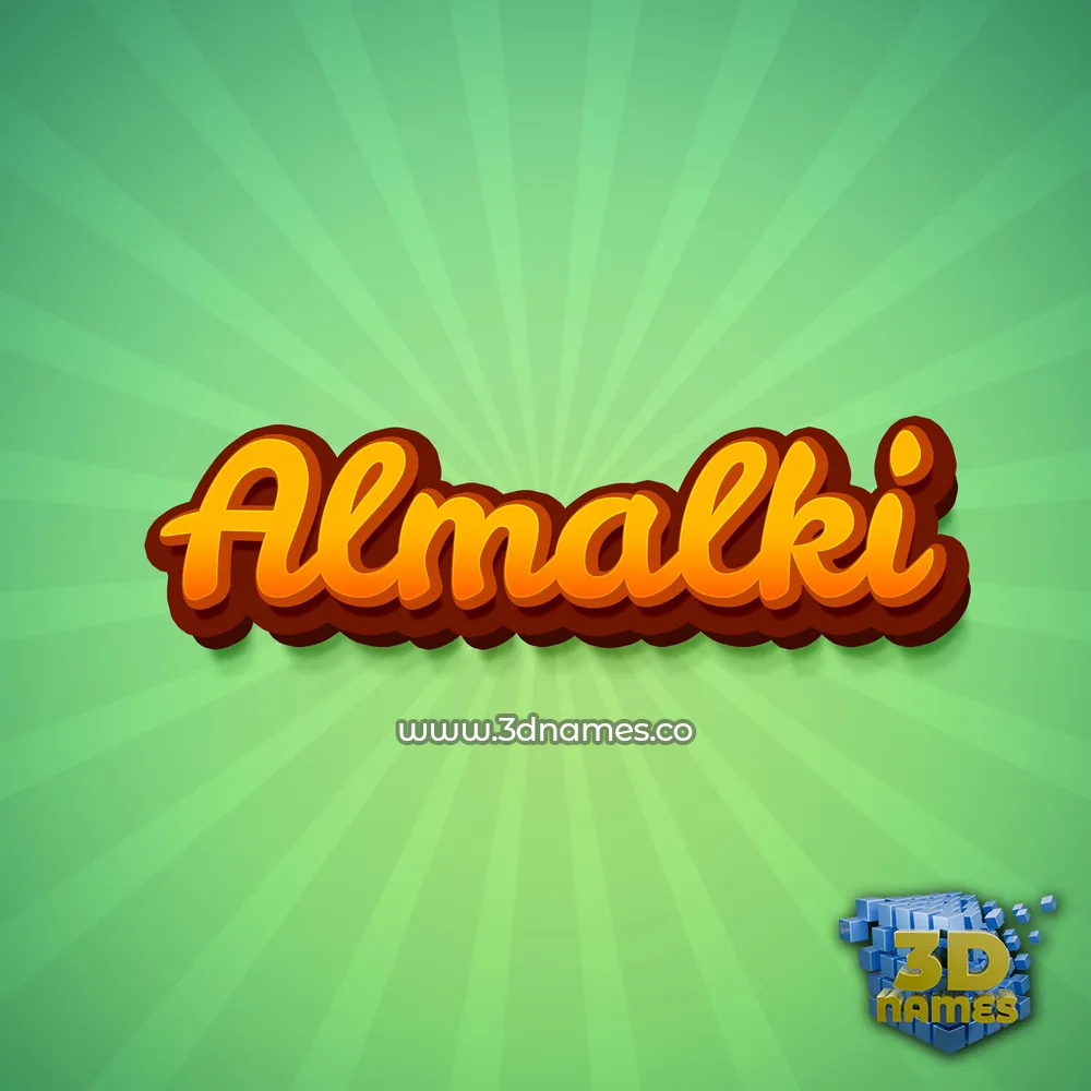 almalki in Green Rays style - 3D name wallpaper