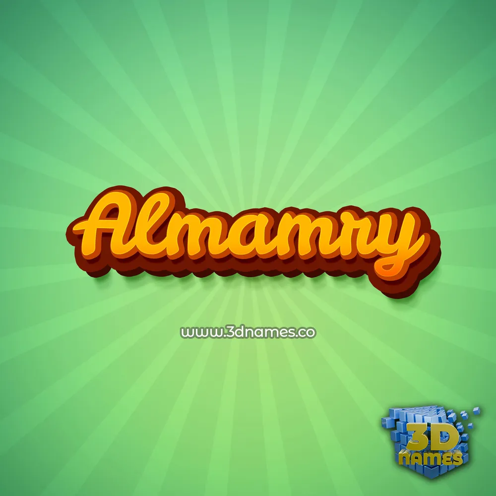 almamry in Green Rays style - 3D name wallpaper