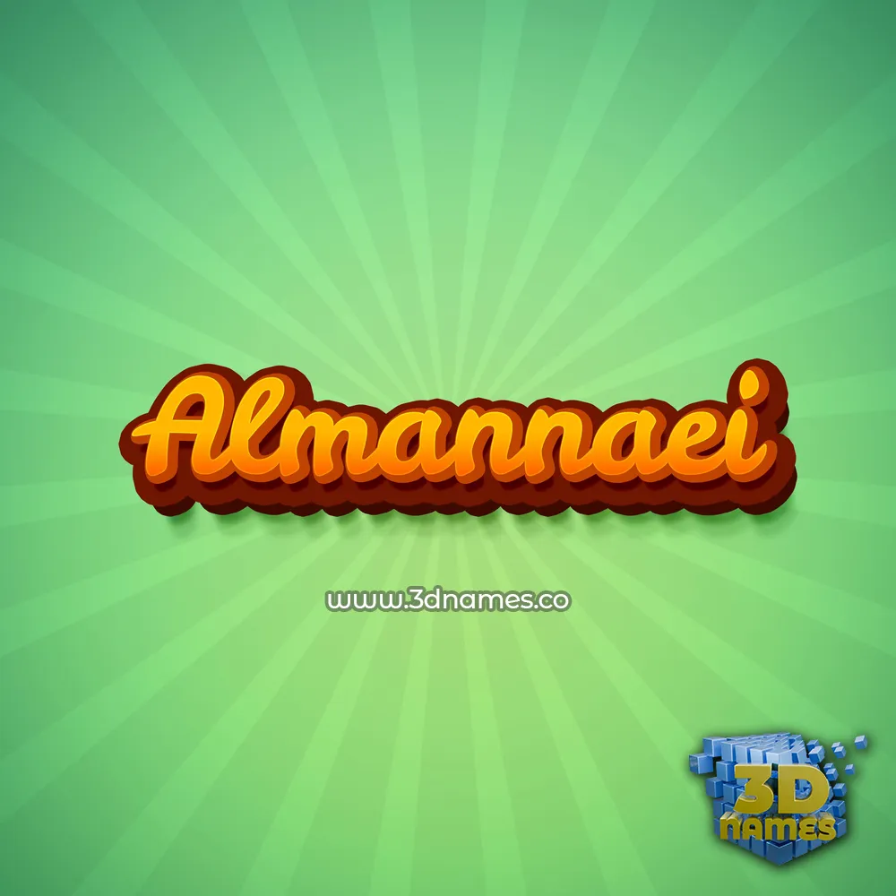 almannaei in Green Rays style - 3D name wallpaper