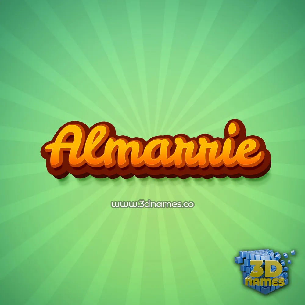 almarrie in Green Rays style - 3D name wallpaper