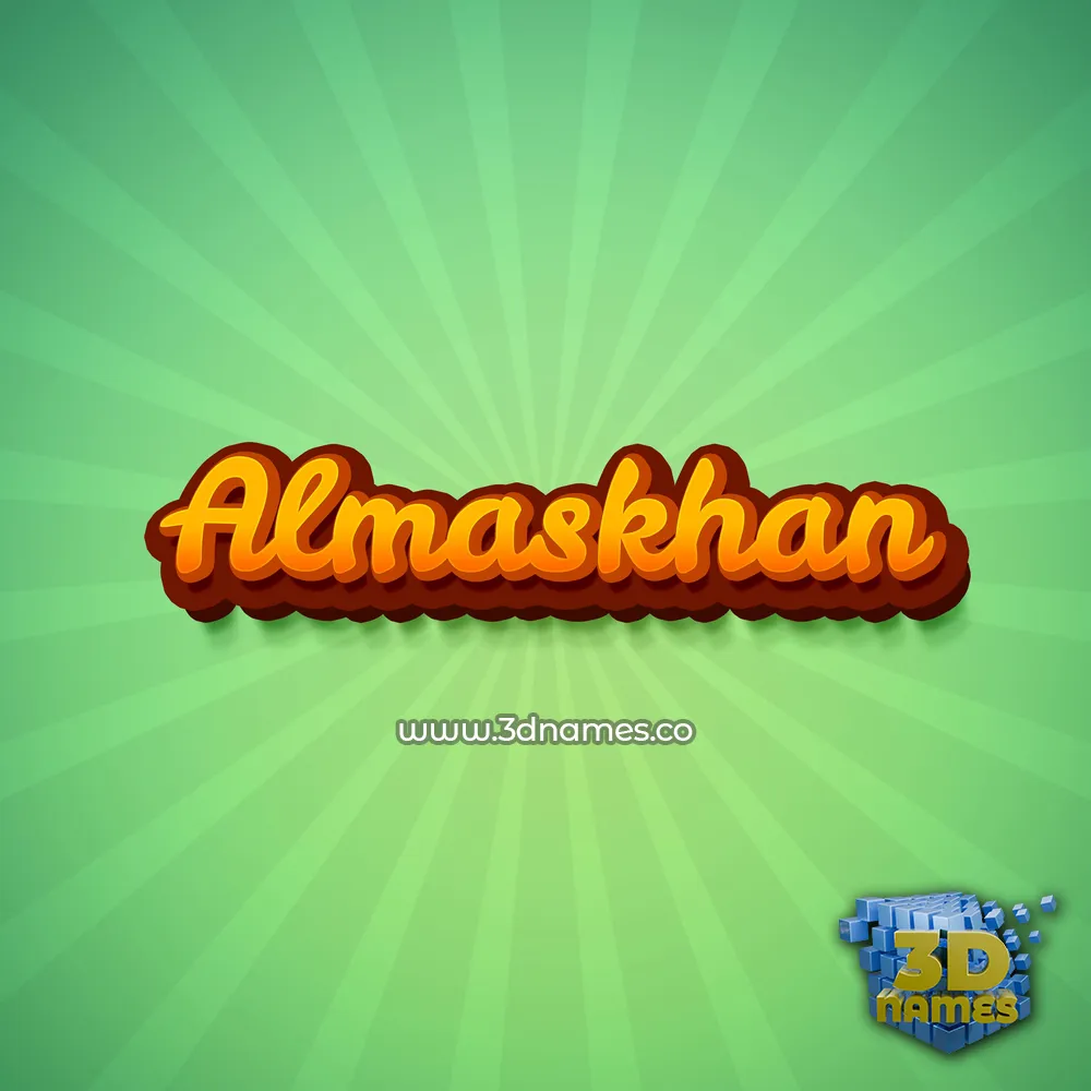 almaskhan in Green Rays style - 3D name wallpaper