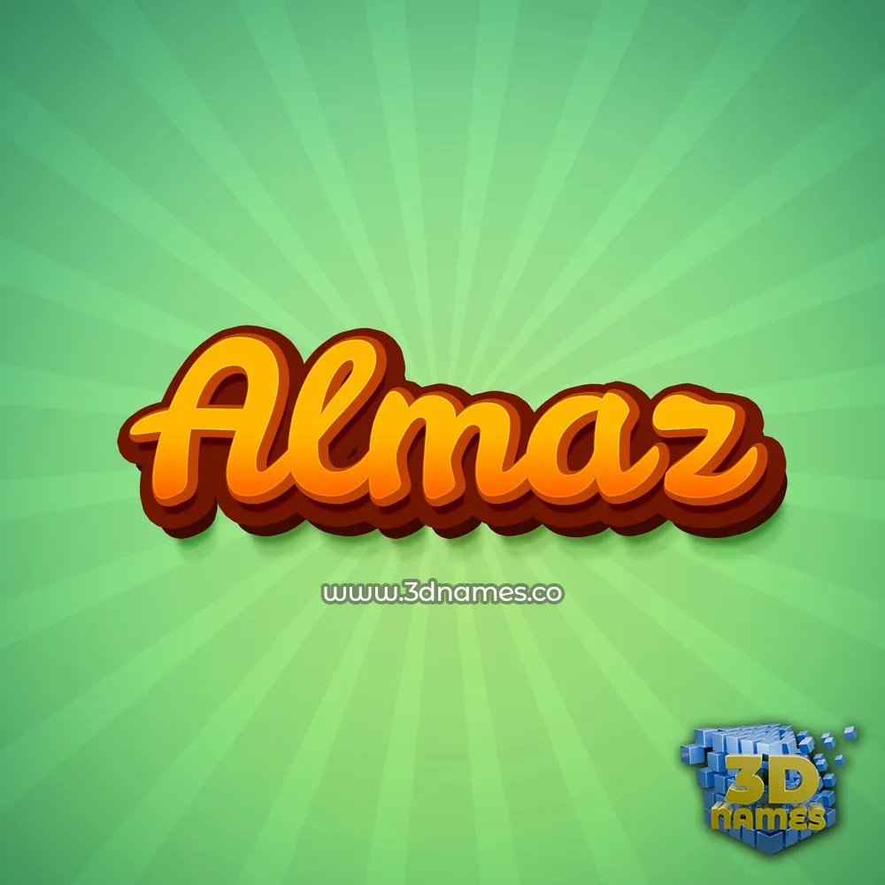 almaz in Green Rays style - 3D name wallpaper