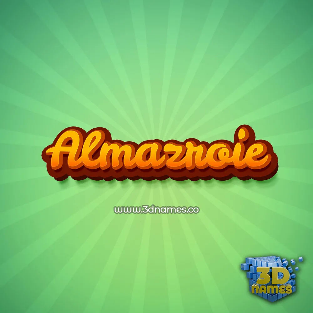 almazroie in Green Rays style - 3D name wallpaper