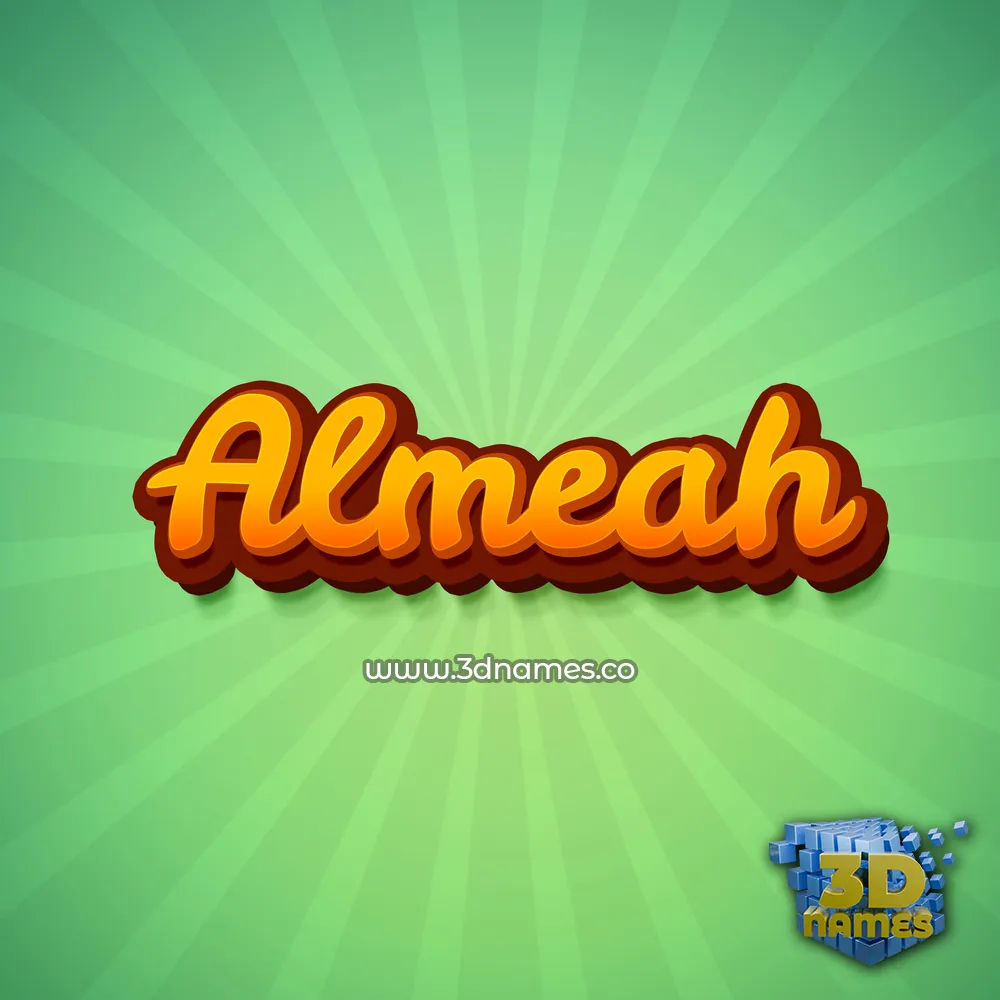 almeah in Green Rays style - 3D name wallpaper