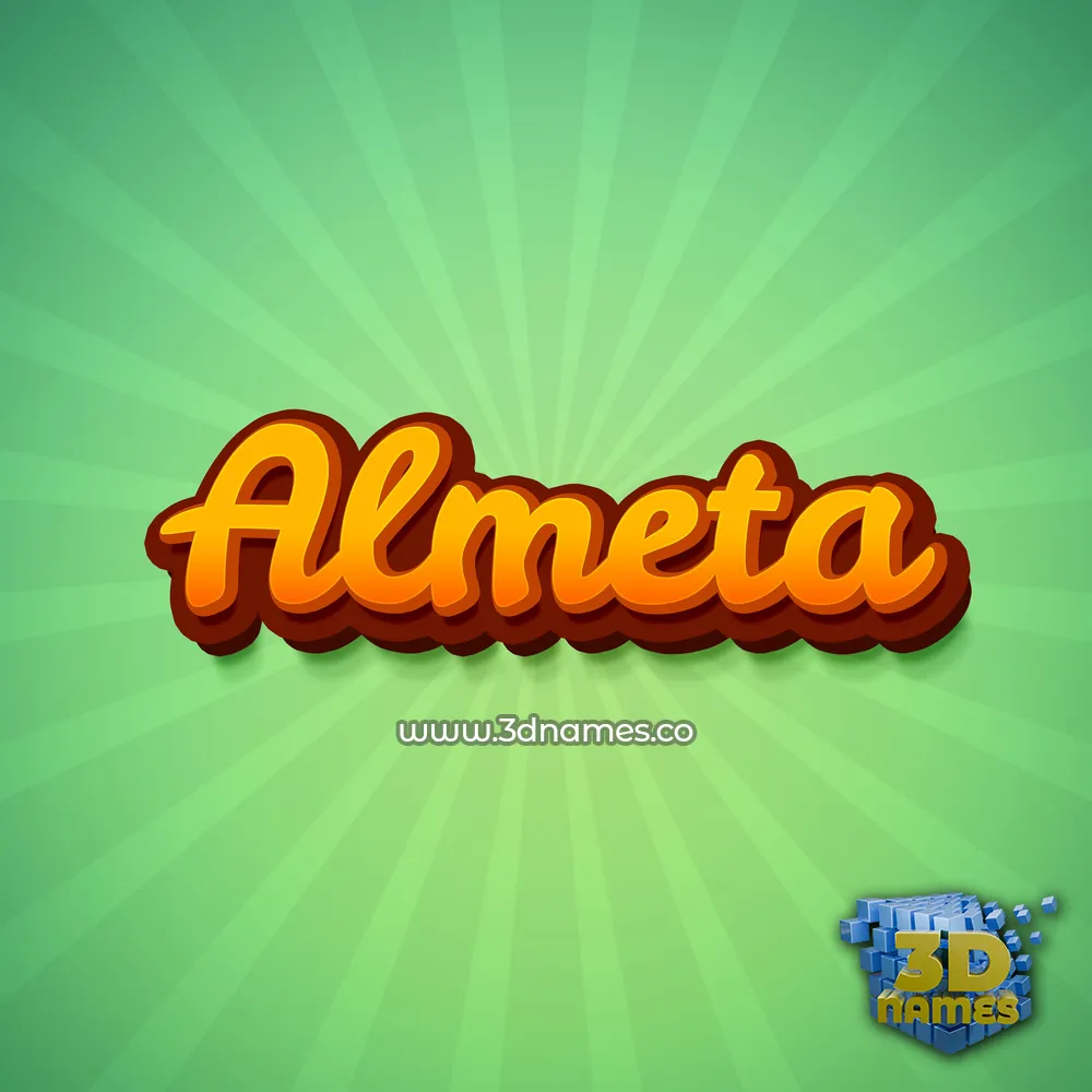 almeta in Green Rays style - 3D name wallpaper