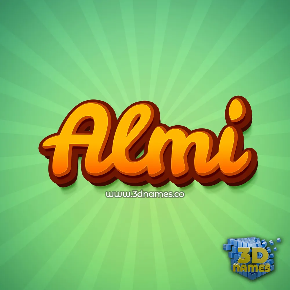 almi in Green Rays style - 3D name wallpaper