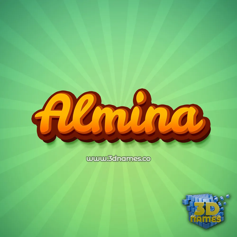almina in Green Rays style - 3D name wallpaper