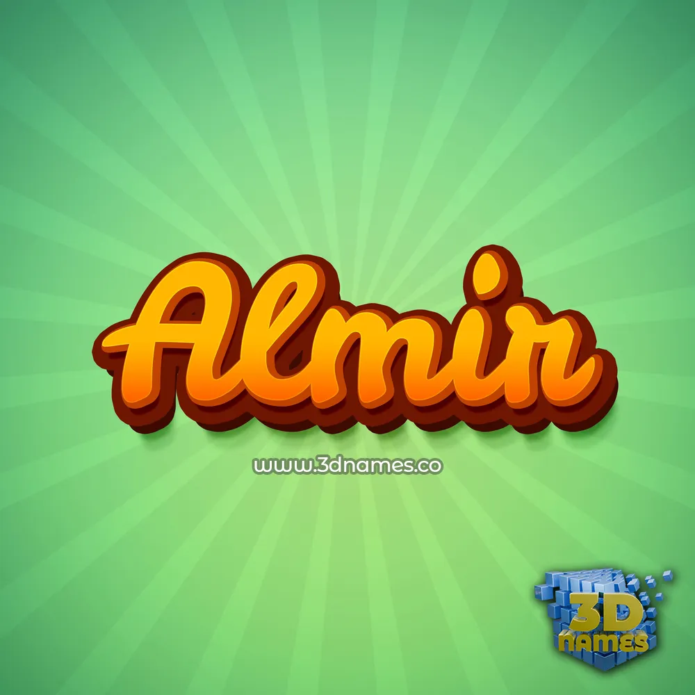 almir in Green Rays style - 3D name wallpaper