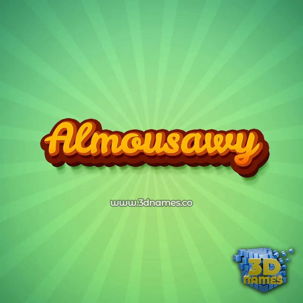 almousawy in Green Rays style - 3D name wallpaper