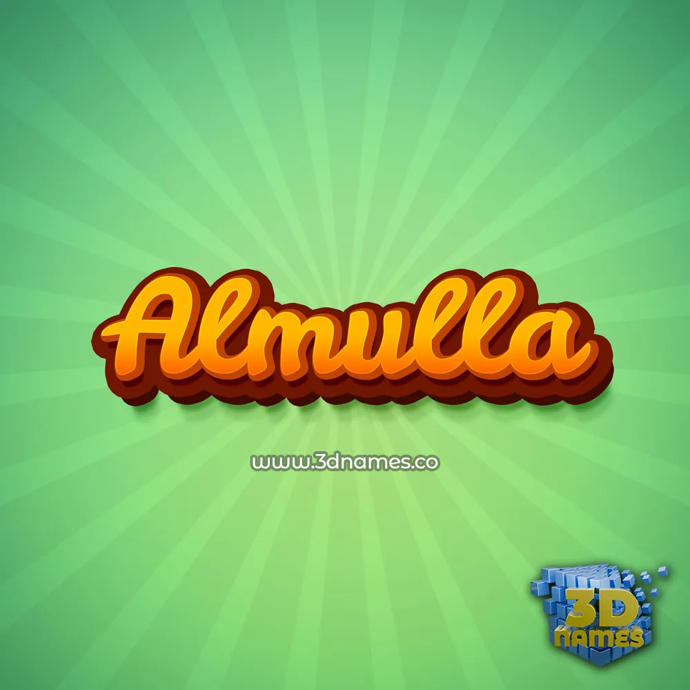 almulla in Green Rays style - 3D name wallpaper