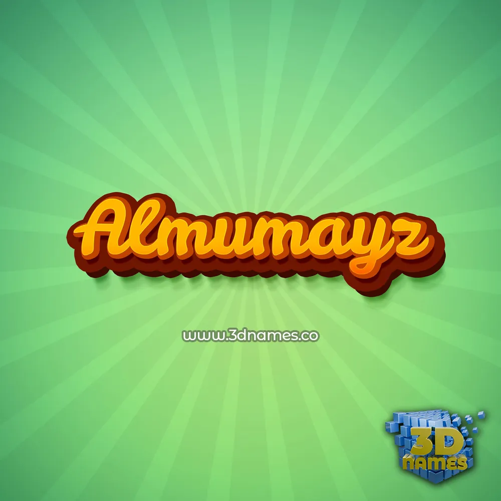 almumayz in Green Rays style - 3D name wallpaper