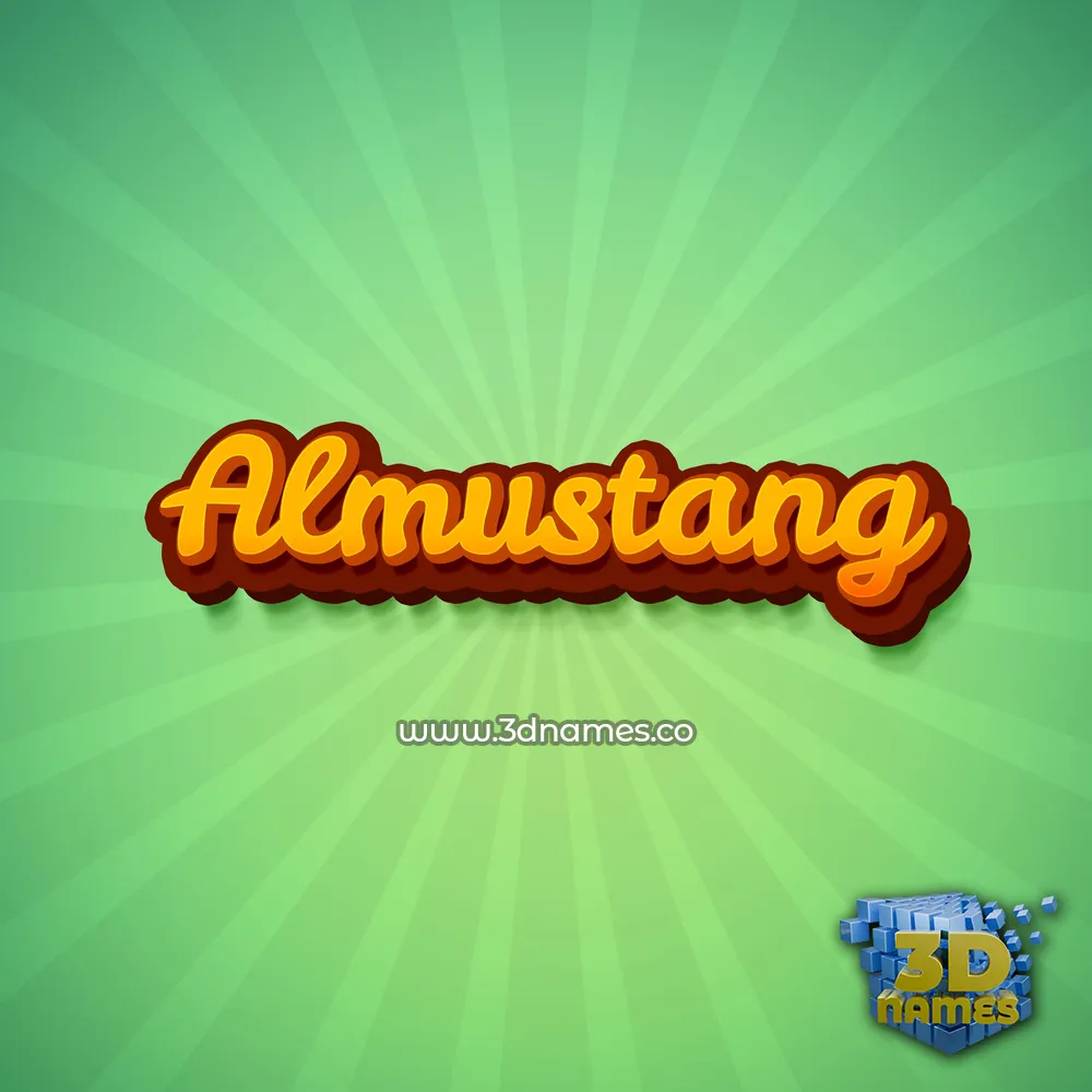 almustang in Green Rays style - 3D name wallpaper