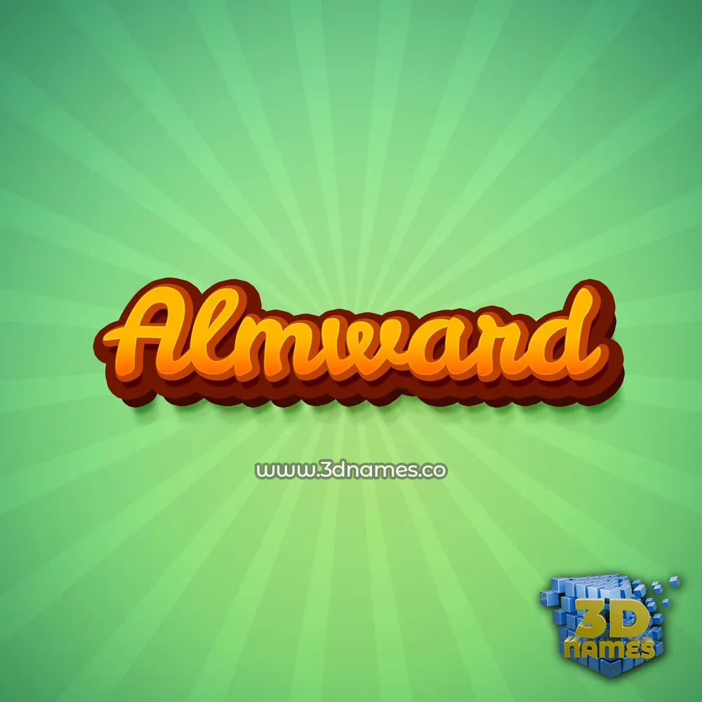 almward in Green Rays style - 3D name wallpaper