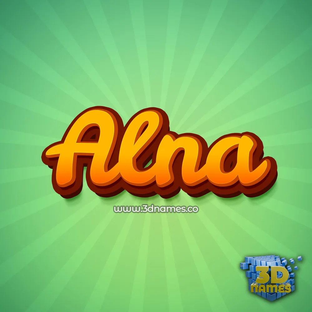 alna in Green Rays style - 3D name wallpaper