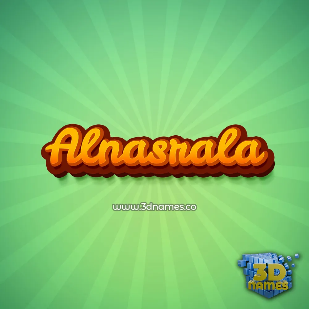 alnasrala in Green Rays style - 3D name wallpaper