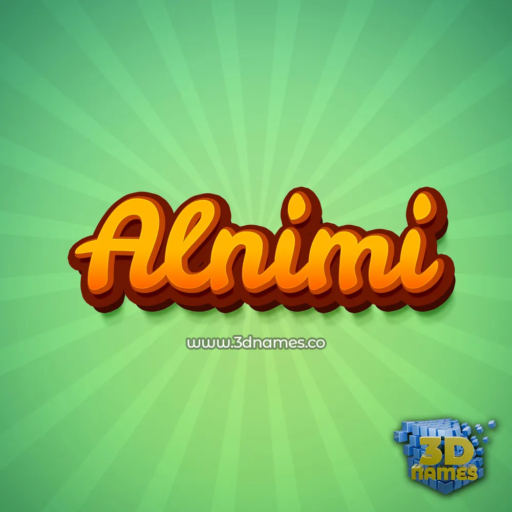 alnimi in Green Rays style - 3D name wallpaper