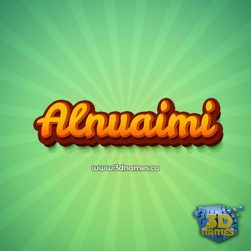 alnuaimi in Green Rays style - 3D name wallpaper