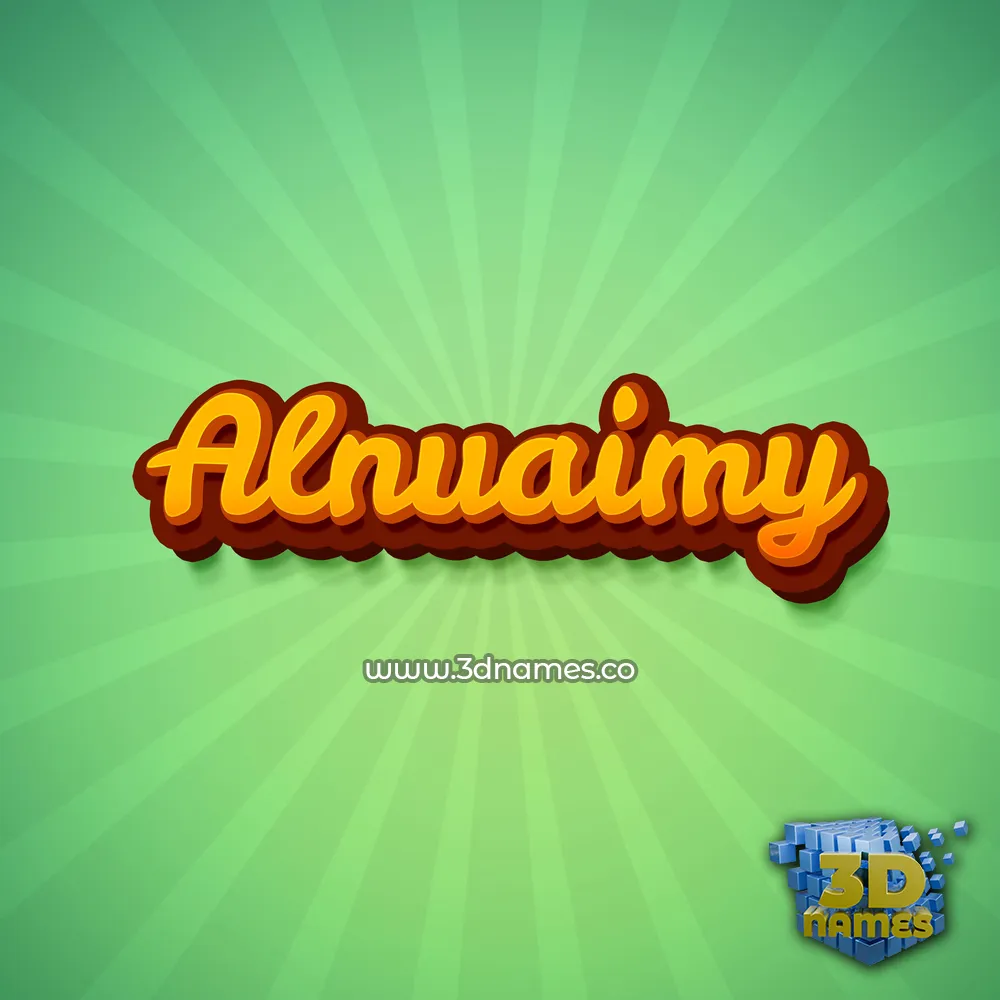 alnuaimy in Green Rays style - 3D name wallpaper
