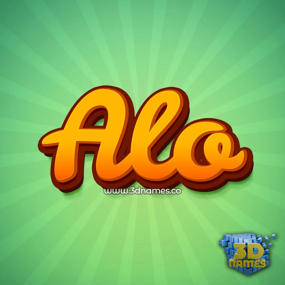 alo in Green Rays style - 3D name wallpaper