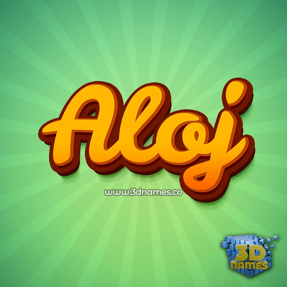 aloj in Green Rays style - 3D name wallpaper