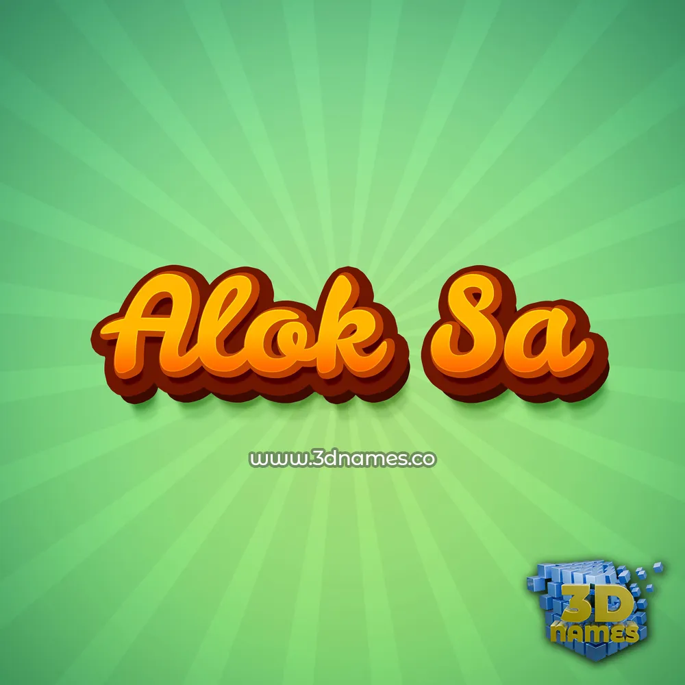 alok sa in Green Rays style - 3D name wallpaper