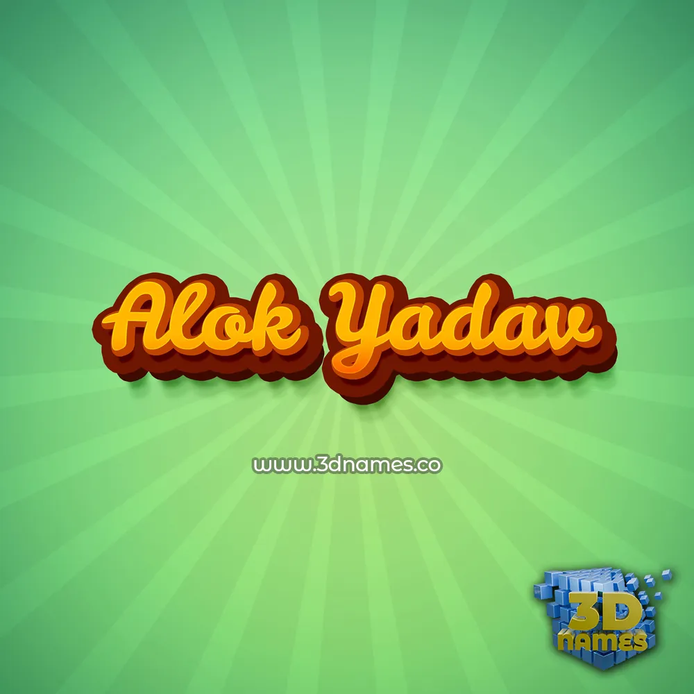 alok yadav in Green Rays style - 3D name wallpaper