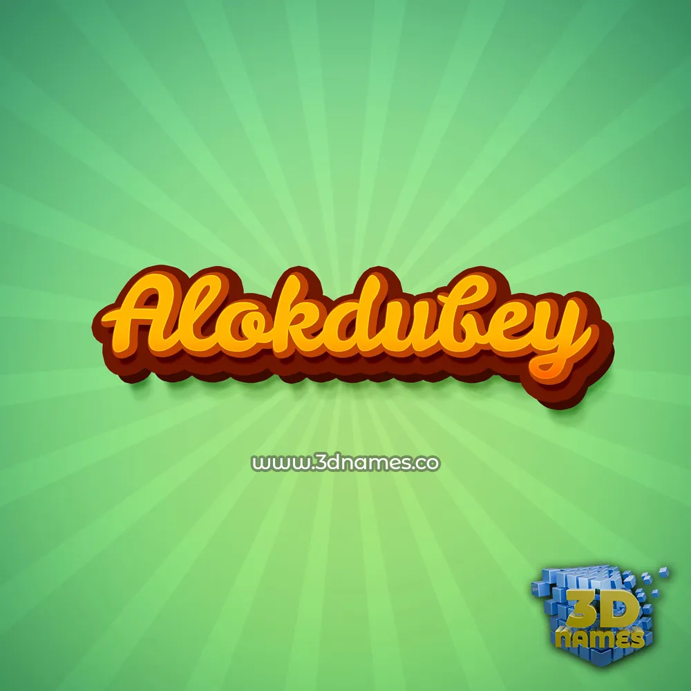 alokdubey in Green Rays style - 3D name wallpaper