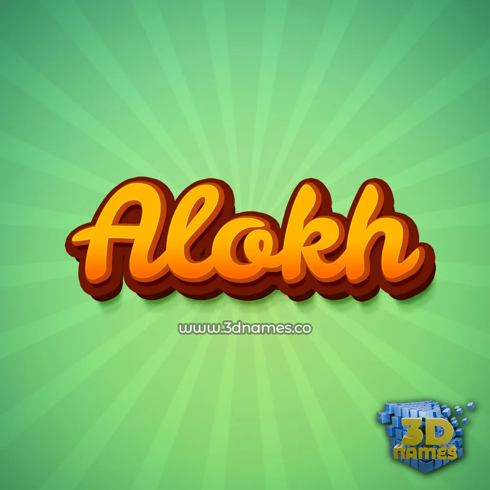 alokh in Green Rays style - 3D name wallpaper