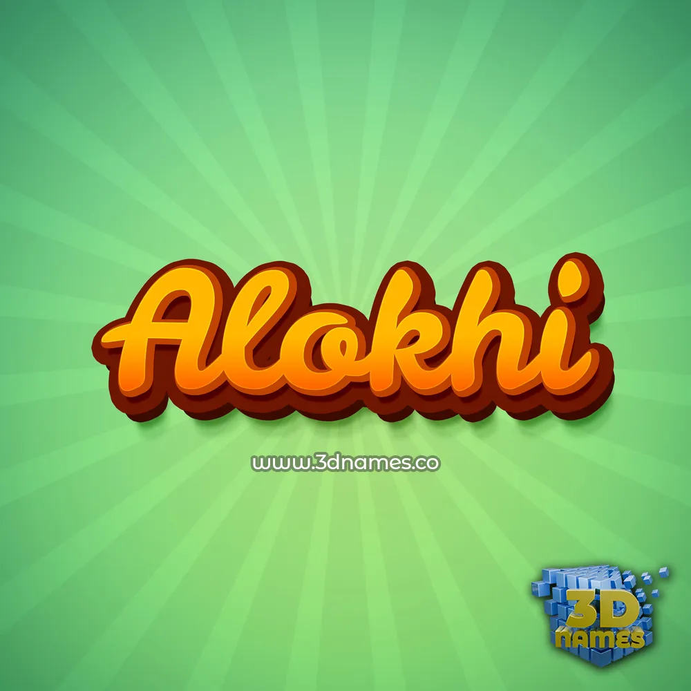 alokhi in Green Rays style - 3D name wallpaper