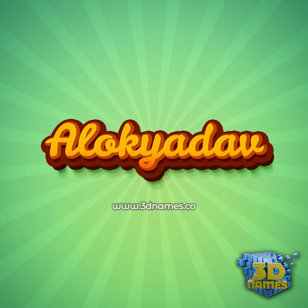 alokyadav in Green Rays style - 3D name wallpaper