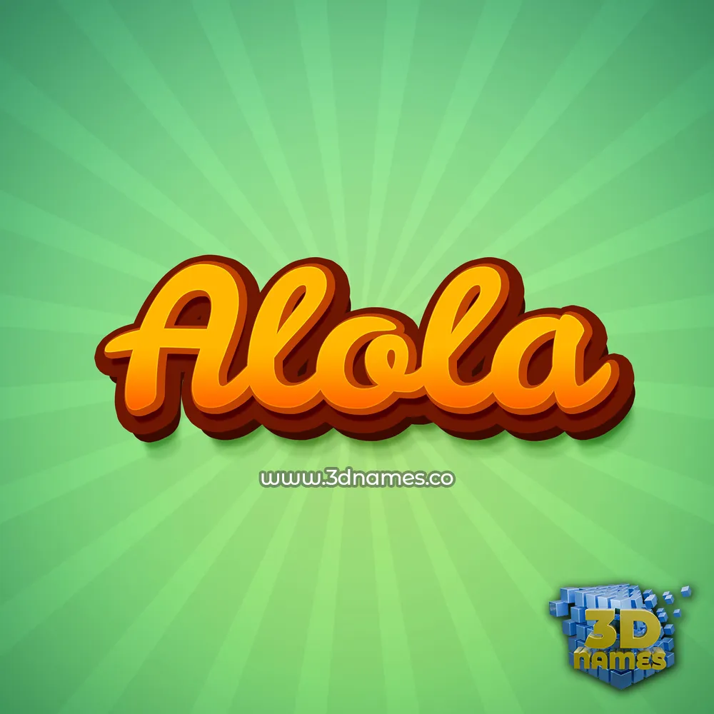 alola in Green Rays style - 3D name wallpaper