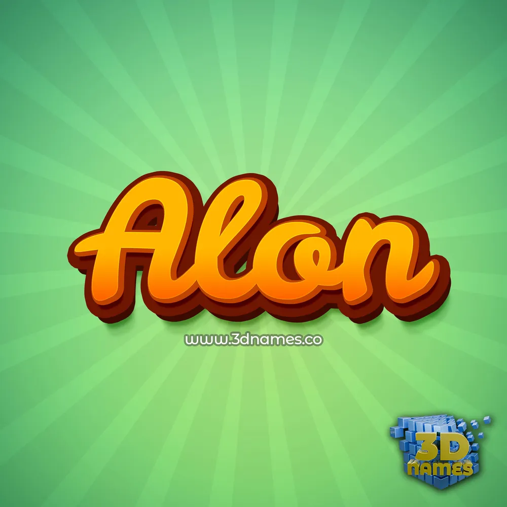 alon in Green Rays style - 3D name wallpaper