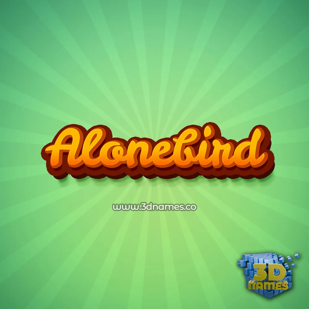 alonebird in Green Rays style - 3D name wallpaper