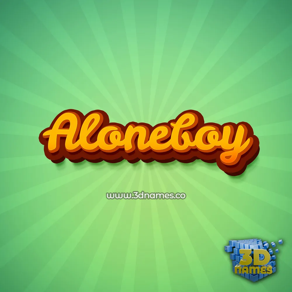 aloneboy in Green Rays style - 3D name wallpaper