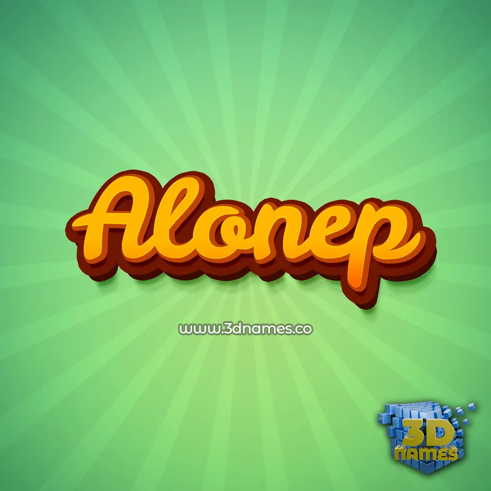 alonep in Green Rays style - 3D name wallpaper